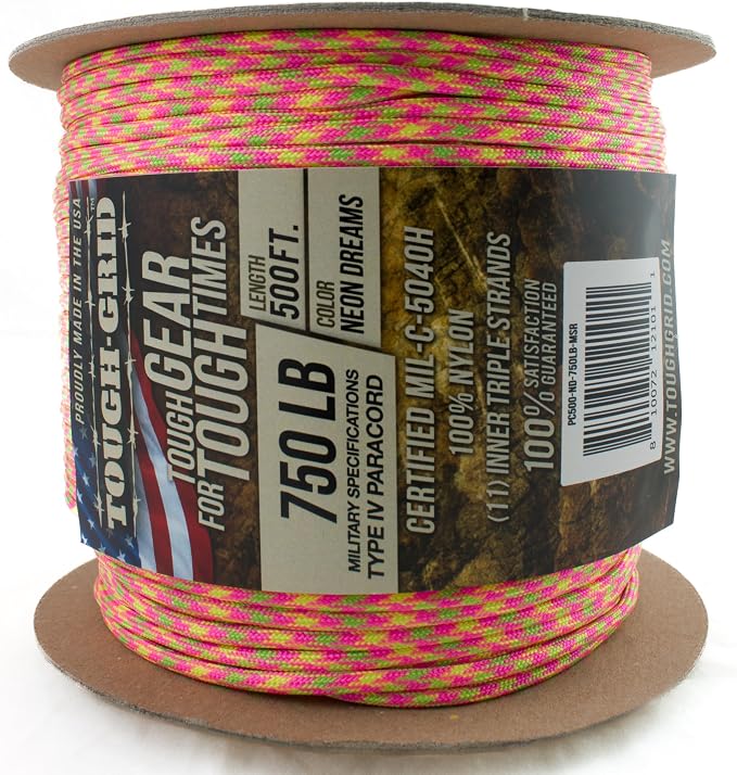 TOUGH-GRID 750 Paracord Rope Nylon Parachute Cord, Made in USA Survival Kit - Image 2