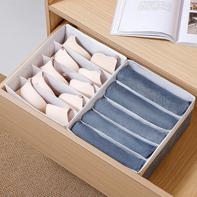Jeans Drawer Organizers for Clothing, 5 Grids Compartment Wardrobe clothes - Image 3
