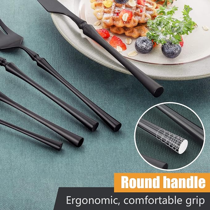 20-Piece Matte Black Silverware Set - Image 5