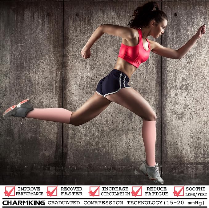 CHARMKING Compression Socks for Women & Men Circulation 15-20 mmHg is Best - Image 2