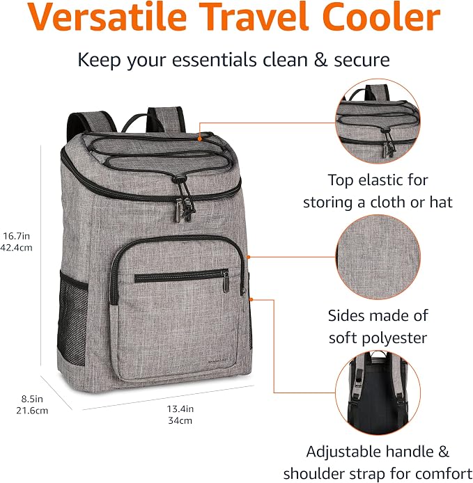 Amazon Basics Insulated Cooler Backpack, 30 Can Capacity, Leak-Proof Design - Image 3
