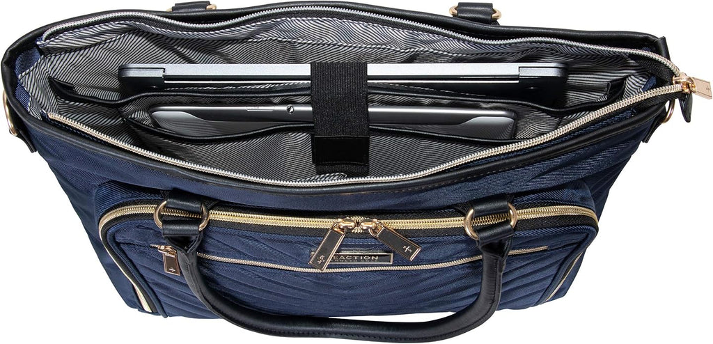 Kenneth Cole REACTION Chelsea Quilted Chevron 15" Laptop & Tablet Business Tote - Image 4