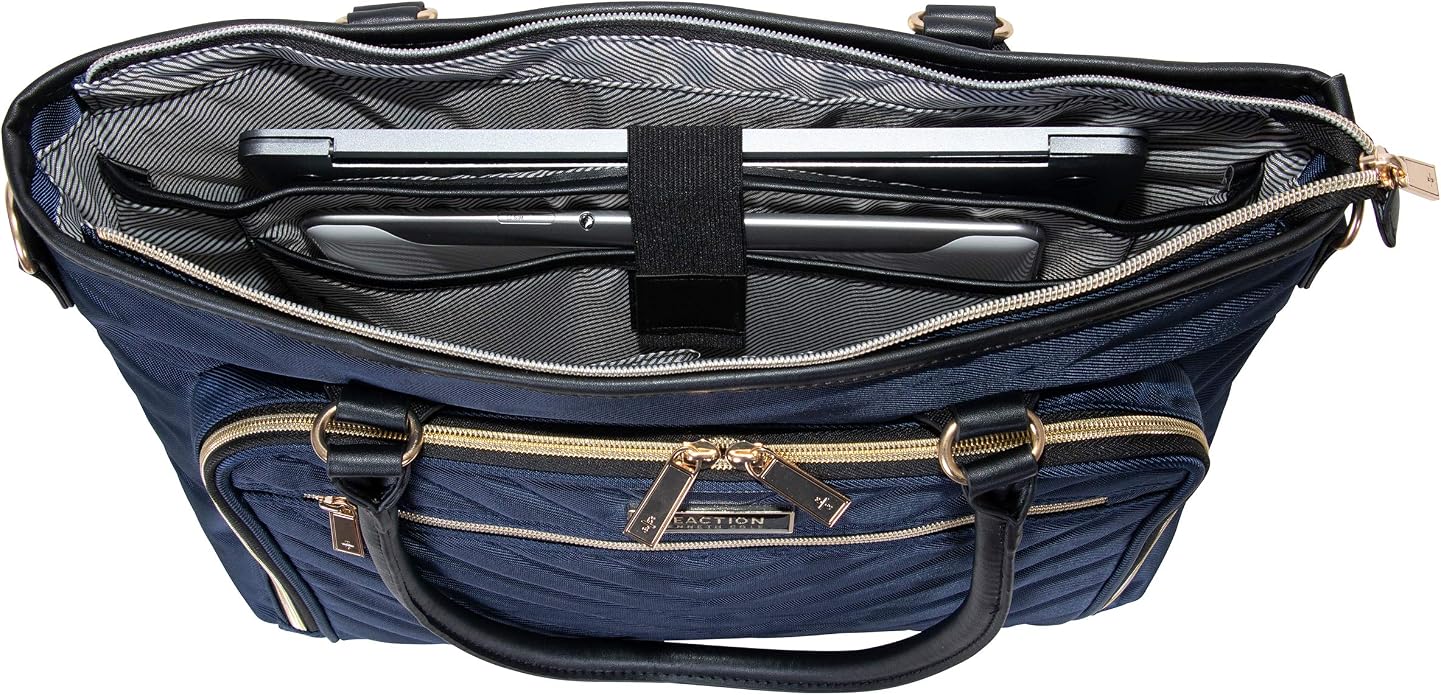 Kenneth Cole REACTION Chelsea Quilted Chevron 15" Laptop & Tablet Business Tote - Image 4