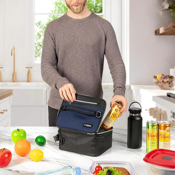 opux Insulated Lunch Box for Men Women Adult, Compact Lunch Bag for Kids Boy - Image 3