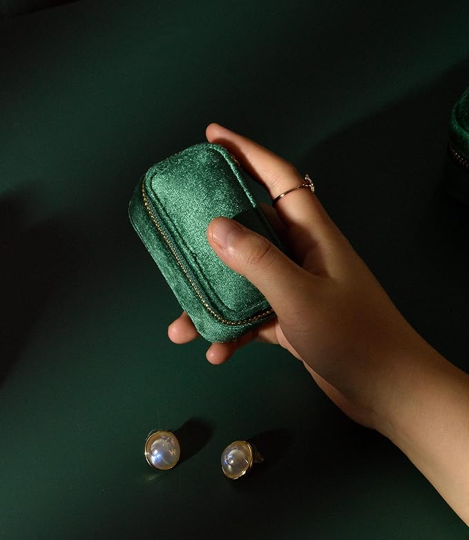 TAIMY Mini Jewelry Travel Case, Velvet Small Travel Jewelry Box, Portable - Image 9