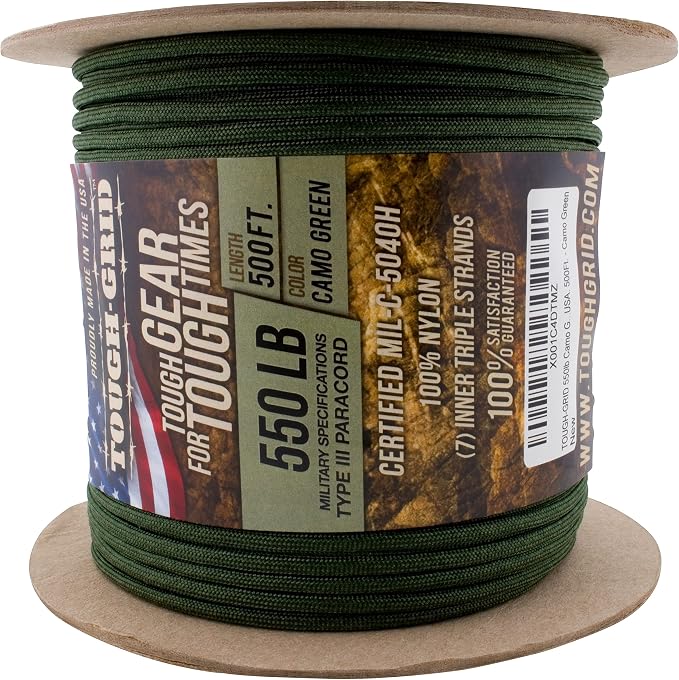 TOUGH-GRID 550 Paracord Rope Nylon Parachute Cord, Made in USA Survival Kit - Image 3