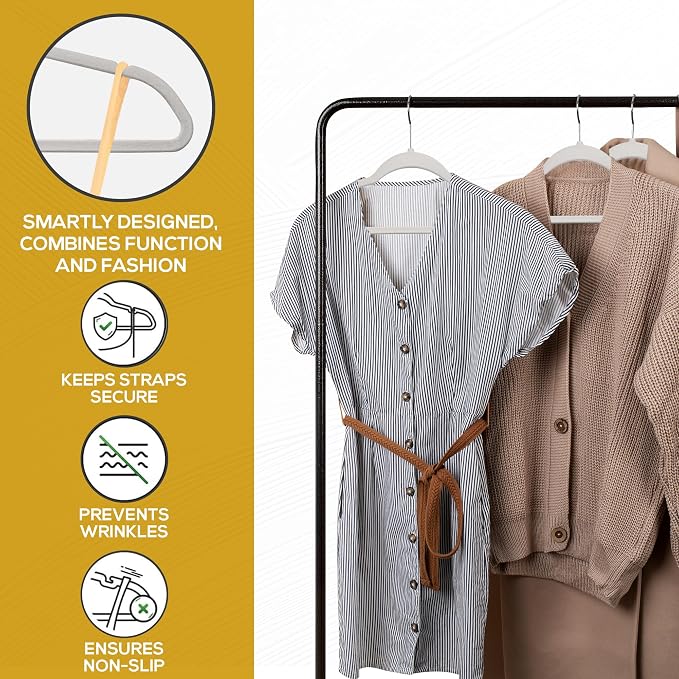 Premium Velvet Hangers 50 Pack Ultra Thin Non Slip Adult Felt Space Saving Suit - Image 4