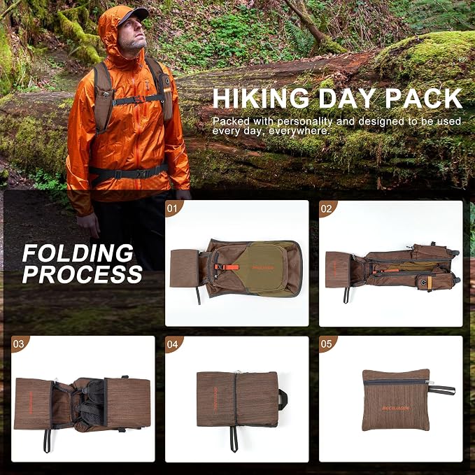 15L Small Hiking Backpack for Men Women Foldable Packable Back Pack Ultralight - Image 7