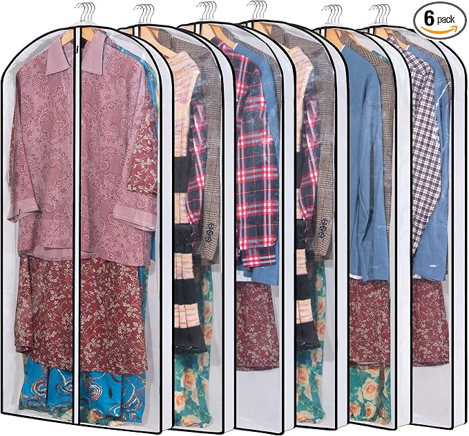 Hanging Clothes Storage with 4" Gusseted Garment Covers by MsKitchen