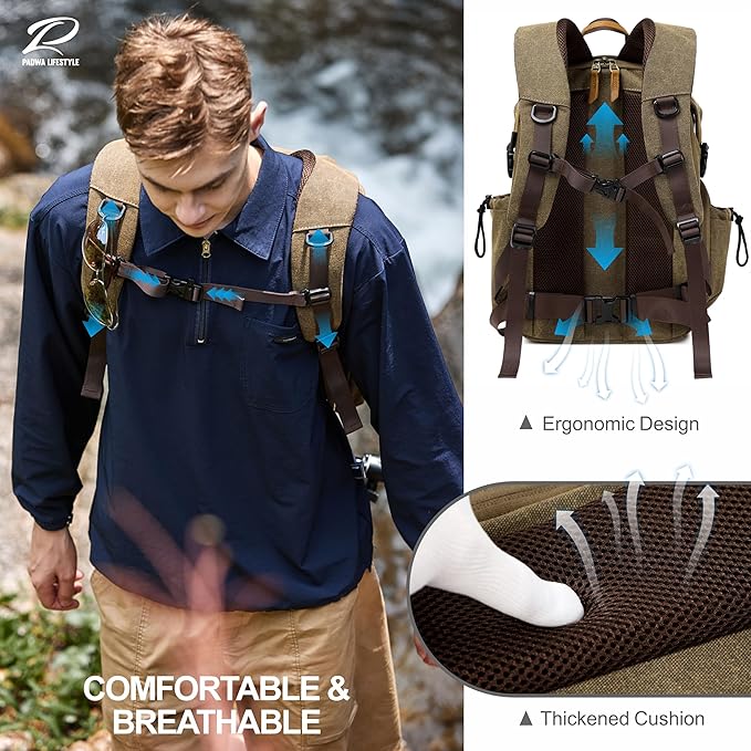 Padwa Lifestyle Khaki Camera Backpack - Image 4