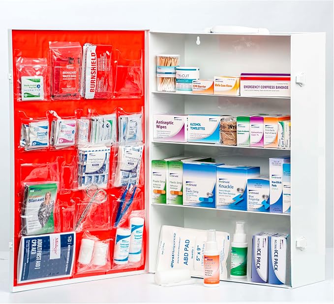 4-Shelf Restaurant Metal 1st Aid Cabinet Class A, Large Capacity First Aid Wall by HomePage
