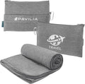 PAVILIA Soft Travel Blanket, Compact Airplane Blanket in Bag, Portable Blanket by PAVILIA
