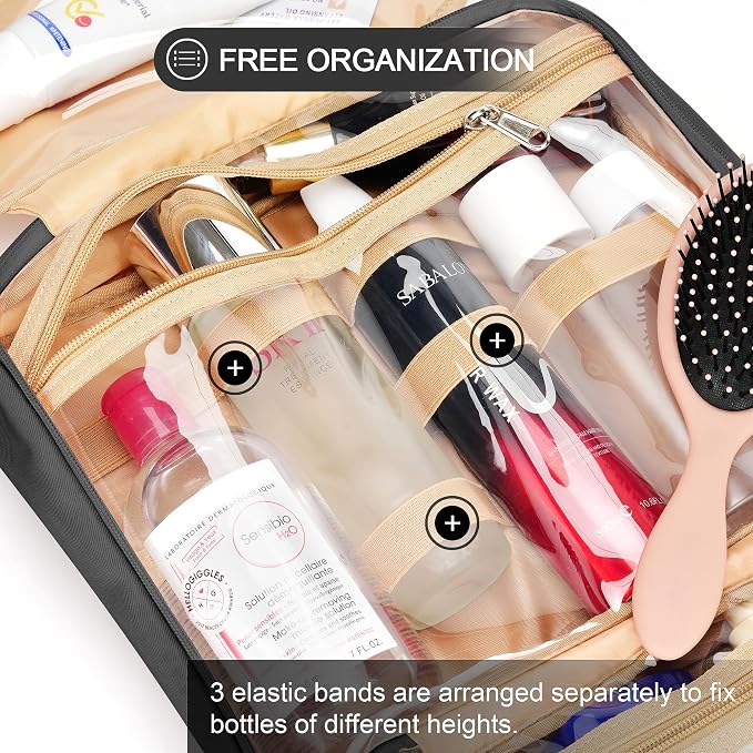 Travel Hanging Toiletry Bag for Women, Large Makeup Bag 8 Leak Proofing - Image 6
