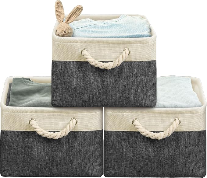 SIMPLE HOUSEWARE Large Fabric Storage Bin, 15.7" x 12" - Image 5