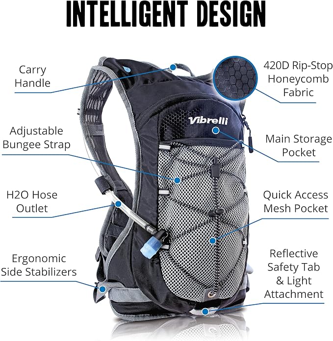 Vibrelli Hydration Backpack & 2L Hydration Bladder - Image 6