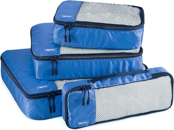 Amazon Basics Packing Cubes for Travel, Packing Organizers Set, 4-Piece-Set by AmazonBasics