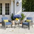 HOOOWOOO Patio Furniture Set, 3 Pieces Outdoor Conversation Set, All Weather by DesignforBetterLife