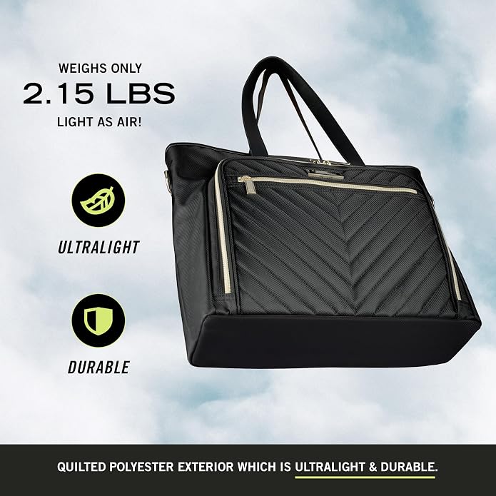 Kenneth Cole REACTION Chelsea Quilted Chevron 15" Laptop & Tablet Business Tote - Image 7