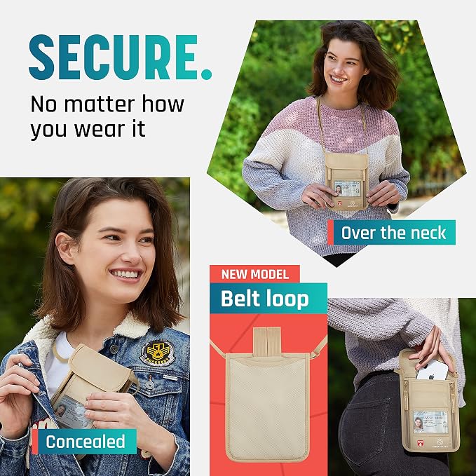Alpha Keeper Neck Wallet, Travel Pouch - Image 2