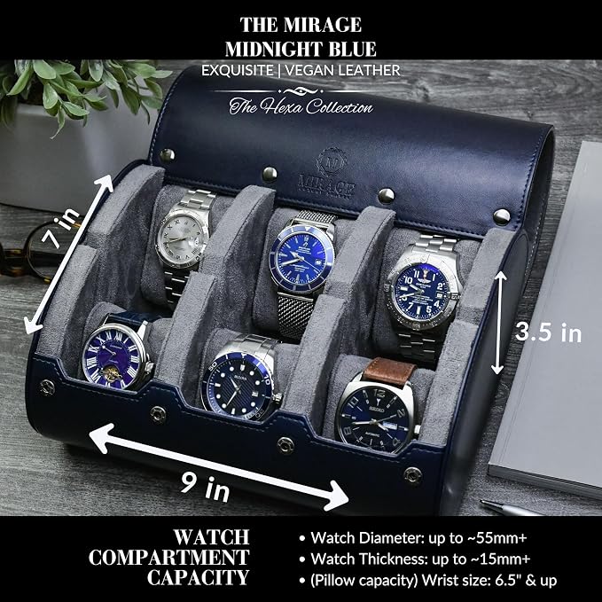 Watch Roll Case for Travel 6 slot Watches Organizer - Image 4