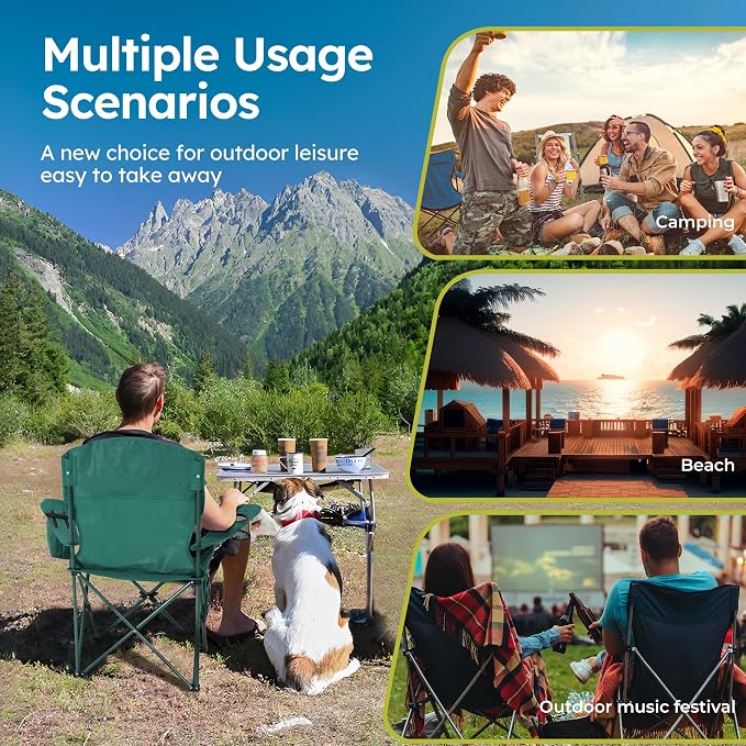 ALPHA CAMP Camping Chair 2 Pack Portable Chair - Image 9