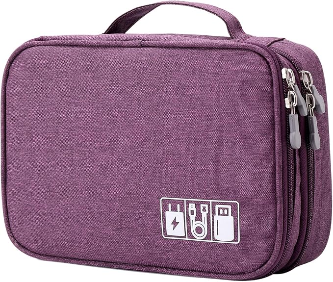 Lanola Travel Cable Organizer Bag, Electronic Accessories Case Portable Double by Lanola