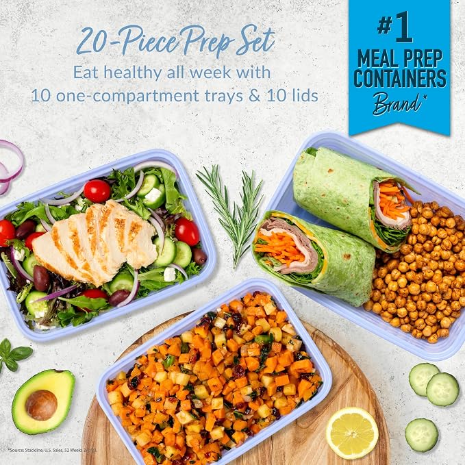 Bentgo 20-Piece Lightweight, Reusable BPA-Free 1-Compartment Containers - Image 2