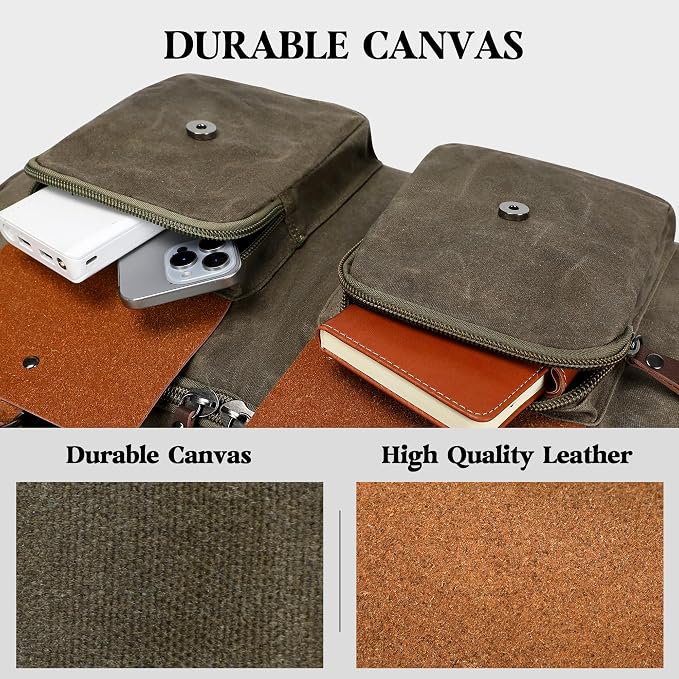 Waxed Canvas Garment Bags for Travel, Convertible Carry On Garment Duffel Bag - Image 6