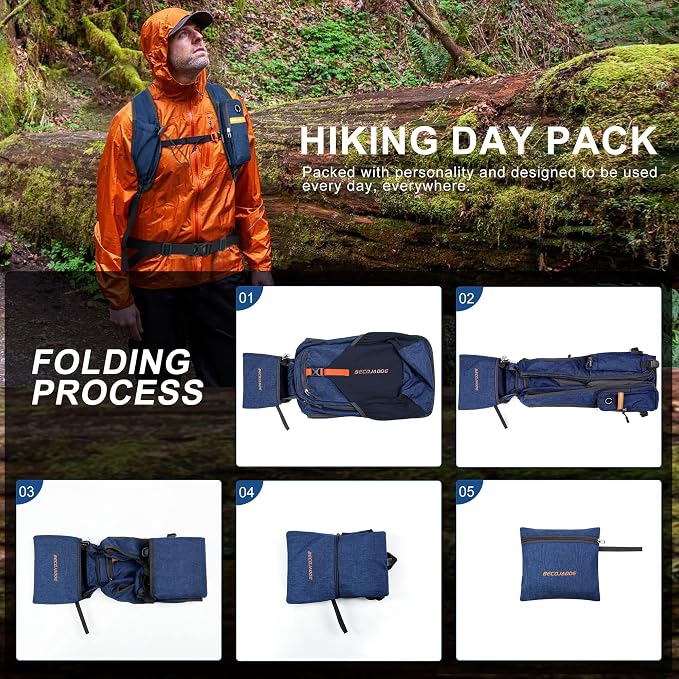 15L Small Hiking Backpack for Men Women Foldable Packable Back Pack Ultralight - Image 7