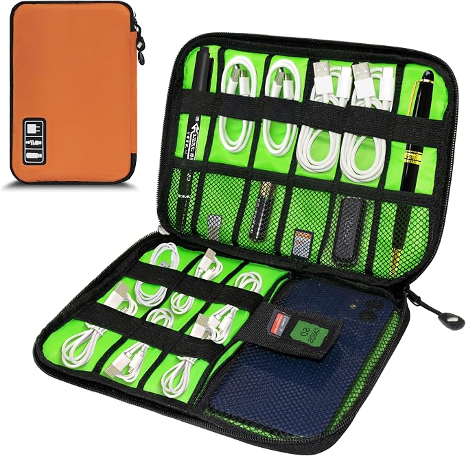 Electronics Organizer, Travel Cord Organizer Pouch, Portable Cable Organizer by Miavers