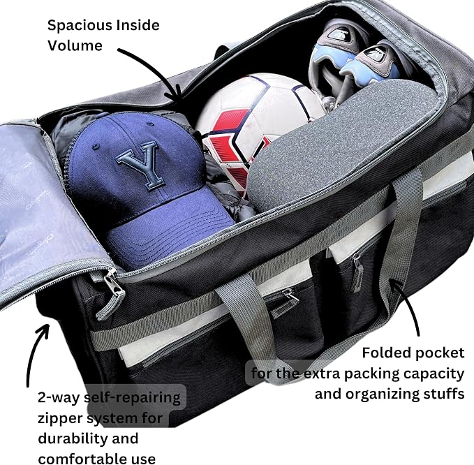 Olympia U.S.A. 29 inch Jumbo Size 8 Pockets Wheeled Rolling Duffel Bag Water - Image 8