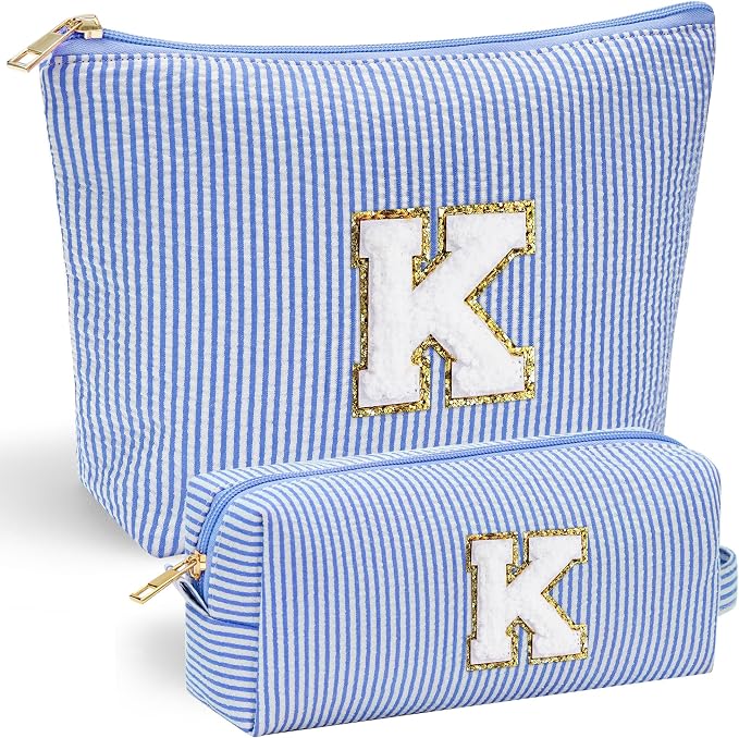 YOOLIFE Initial Makeup Bag |Teen Girl Gifts Trendy Stuff by YOOLIFE