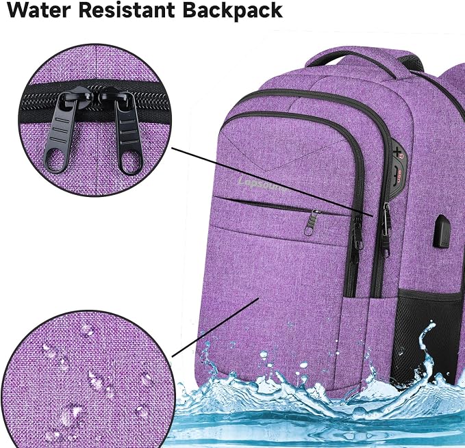 Lapsouno Travel Backpack, Travel Laptop Backpack, TSA Friendly Water Resistant - Image 5