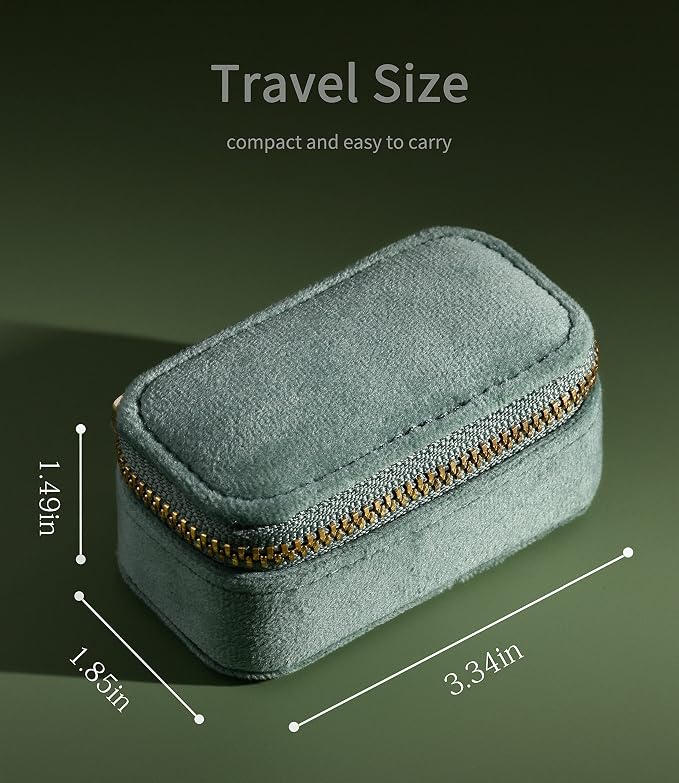 TAIMY Mini Jewelry Travel Case, Velvet Small Travel Jewelry Box, Portable - Image 2