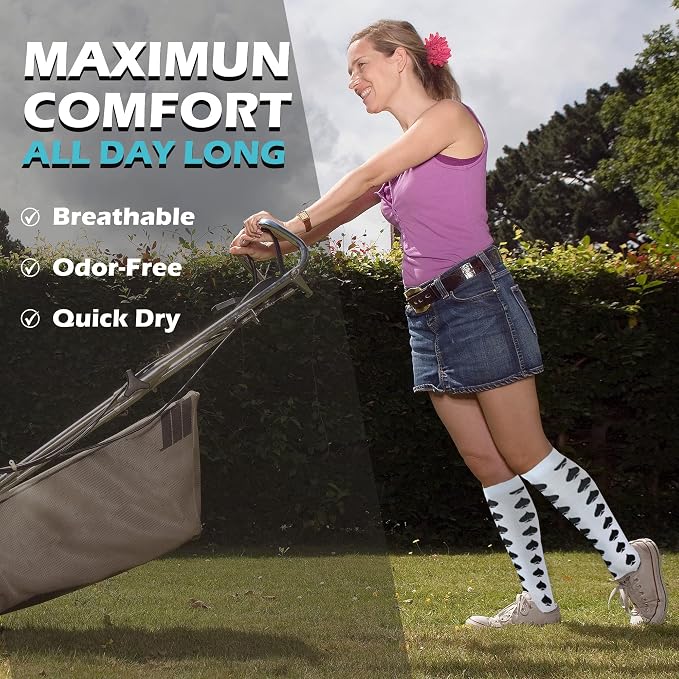 Medical Compression Socks for Women and Men 3 Pairs 20-30 mmHg Knee High - Image 4
