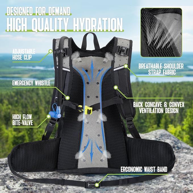N NEVO RHINO Hydration Backpack, 18L Multipurpose Hiking Backpack - Image 3