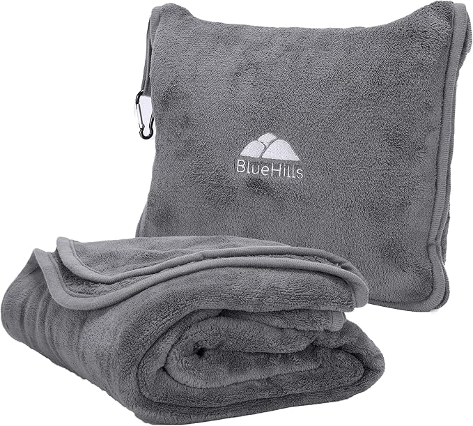 BlueHills Premium Soft Long Travel Blanket Pillow - Image 9