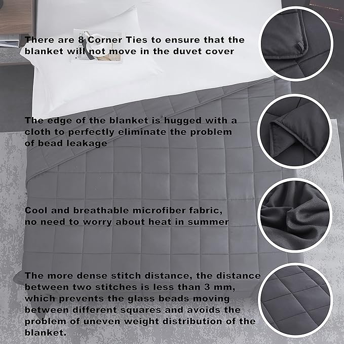 L'AGRATY Weighted Blanket Queen Size Cooling Breathable Heavy Blanket - Image 3