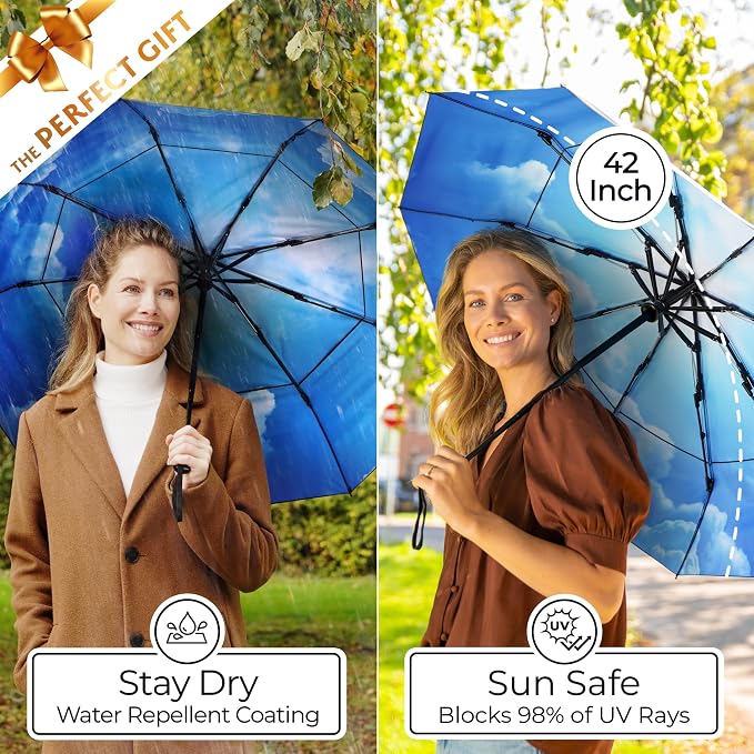 TUMELLA Strongest Windproof Travel Umbrella, Small Strong but Light Portable - Image 5