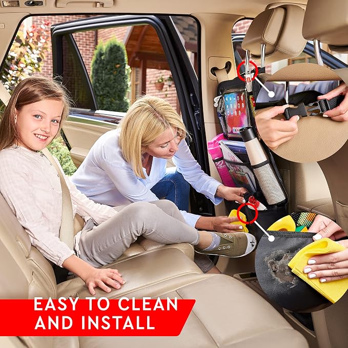 Helteko Backseat Car Organizer, Kick Mats Back Seat Protector - Image 5