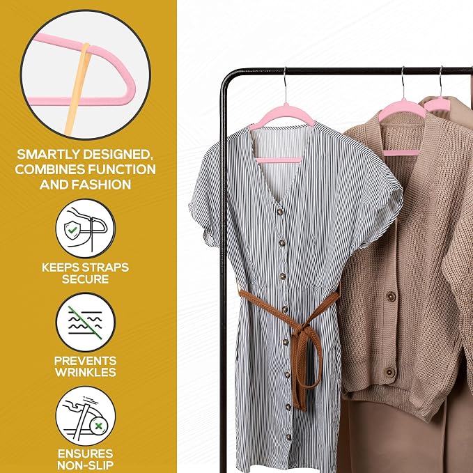 Premium Velvet Hangers 50 Pack Ultra Thin Non Slip Adult Felt Space Saving Suit - Image 4