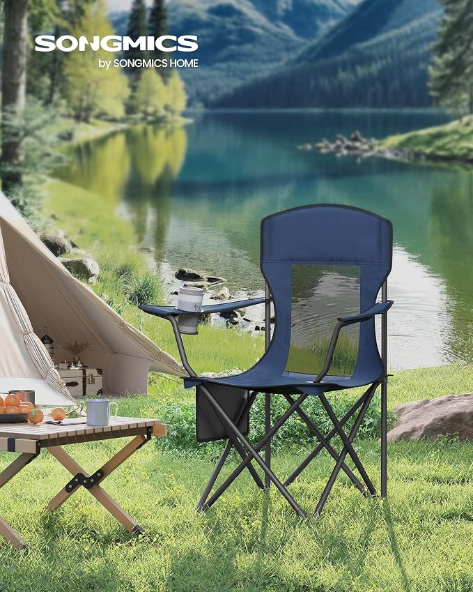 SONGMICS Breathable Camping Chairs, Foldable Outdoor Chairs Set of 2, High Back - Image 2