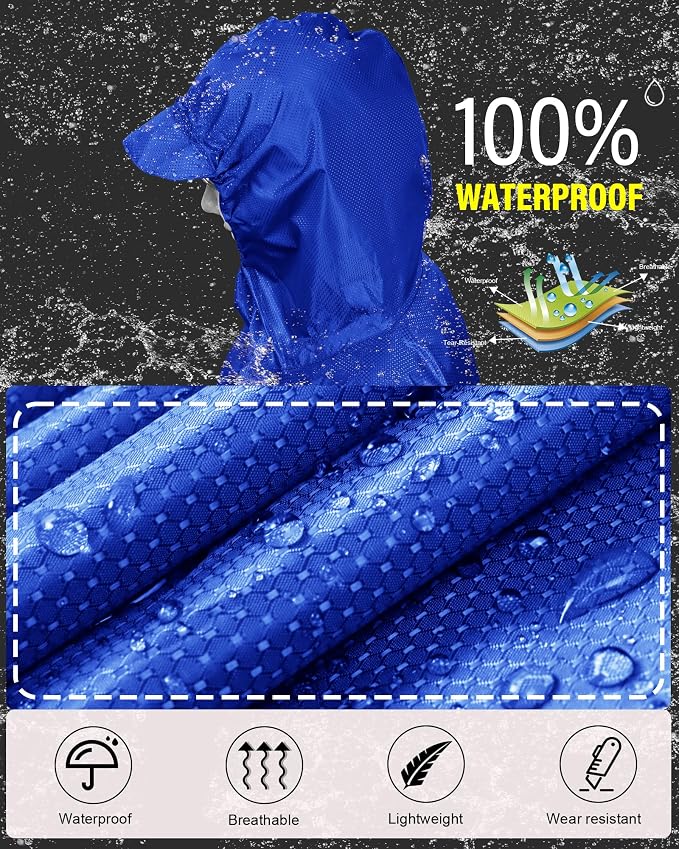 iCreek Hooded Rain Poncho with Pocket Waterproof Lightweight Unisex Raincoat - Image 2