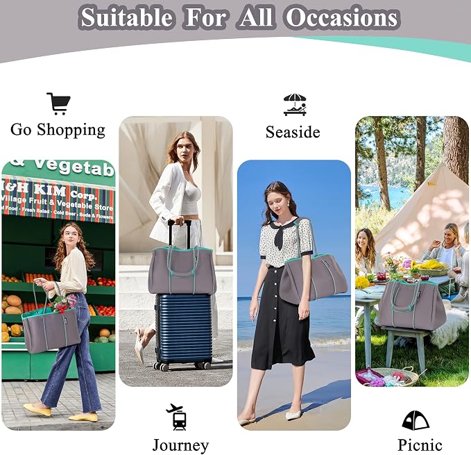 QOGiR Neoprene Multipurpose Beach Bag Tote - Image 5