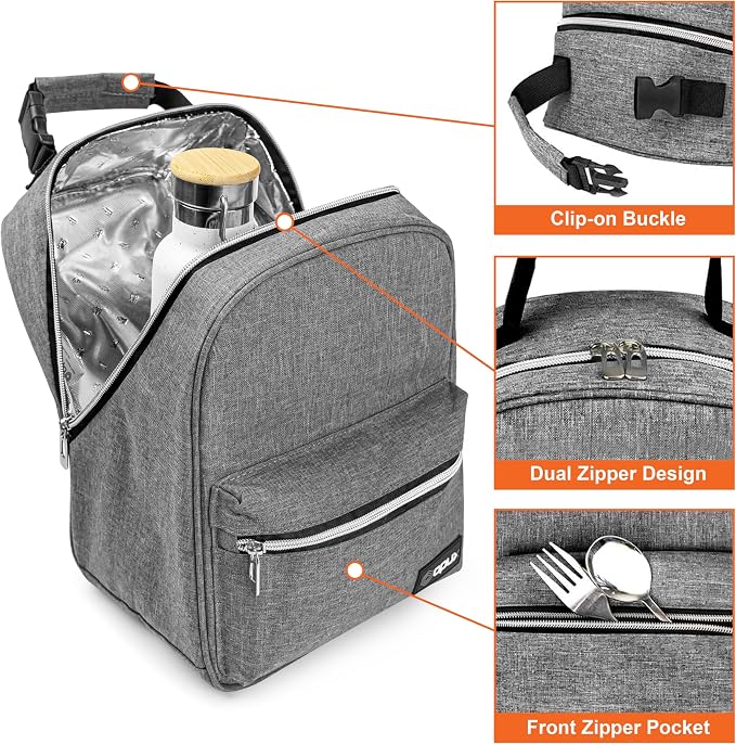 opux Lunch Box for Girls Boys Kids, Insulated Leakproof Lunch Bag, Reusable - Image 4