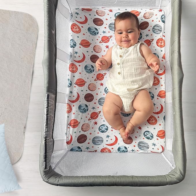 Quiggly Bassinet Sheets for Guava Lotus, 2 Pack Organic Cotton Jersey Knit - Image 6