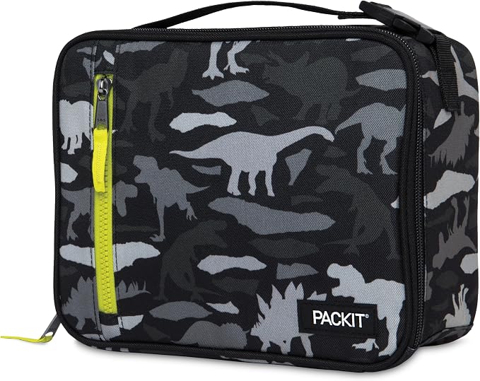 PackIt Freezable Classic Lunch Box, Dino Camo Charcoal, Built - Image 2