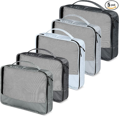 5 Pcs Packing Cubes for Suitcase Large Travel Cubes Carry on Luggage Organizer by Bulyoou