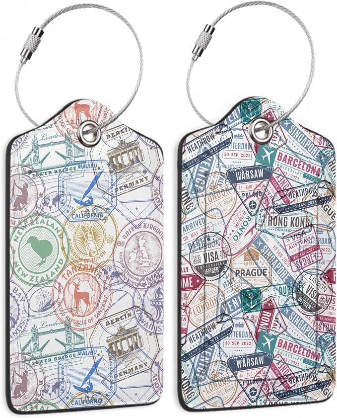 Travel Stamp, Travel Retro Labels Luggage Tags by DEMACYA