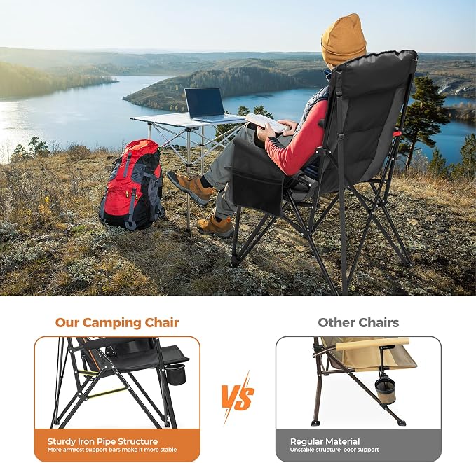 ALPHA CAMP Heavy Duty High Back Camping Chairs - Image 7